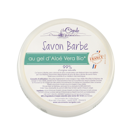Savon à barbe au gel d'aloe vera bio LA CIGALE, 150g