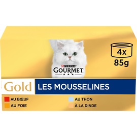 Sachets fraîcheur pour chat GOLD Les Mousselines GOURMET - 4x85g