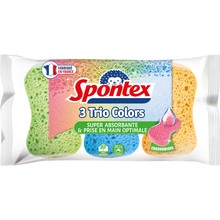 Éponges ergonomiques Trio Colors SPONTEX, x3