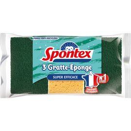 Éponges végétale grattantes SPONTEX, x3