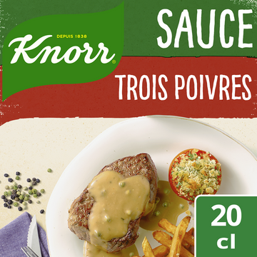 Sauce déshydratée aux 3 poivres KNORR, 30g, 20cl