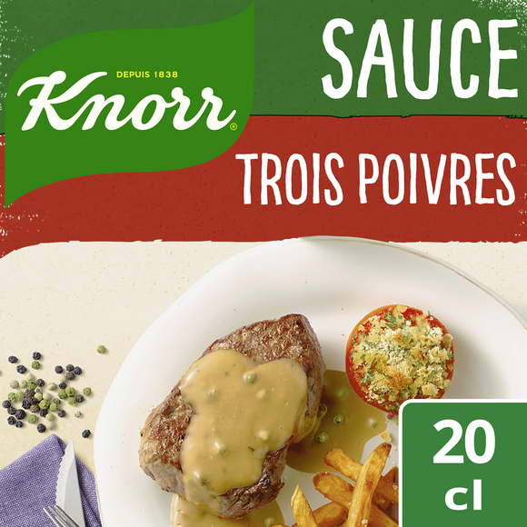 Sauce déshydratée aux 3 poivres KNORR, 30g, 20cl