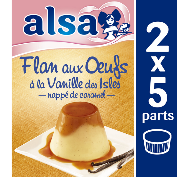 Flan aux oeufs vanille ALSA, 2 doses, 250g