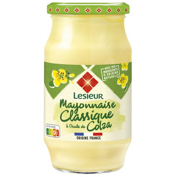 Mayonnaise classique aux oeufs élevéen plein air LESIEUR, pot de 475g