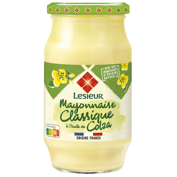 Mayonnaise classique aux oeufs élevéen plein air LESIEUR, pot de 475g