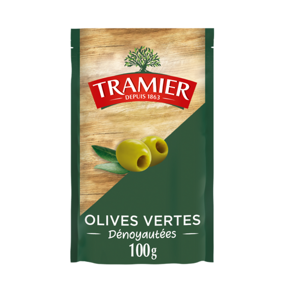 Olives Vertes Dénoyautées TRAMIER - sachet 100g