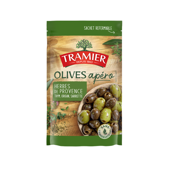 Olives Apéro Herbes de Provence TRAMIER, 150g