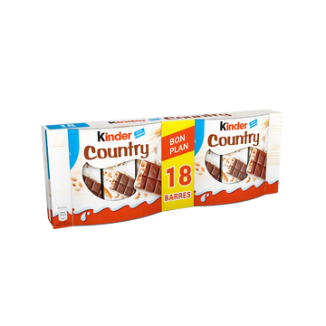 Barre chocolat KINDER country pack t9x2 soit 423g