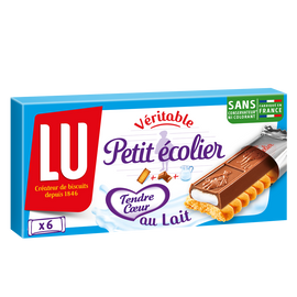 Biscuits barre nappés de chocolat au lait Petit Ecolier LU - Paquet de120g