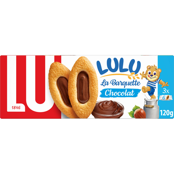 Lulu la barquette au chocolat noisettes et lait LU, x18 soit 120g