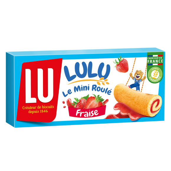 Gâteaux fourrés à la fraise mini roulés LU - Paquet de 150g