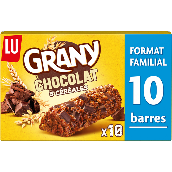 Barres de céréales au chocolat GRANY - Boite de 10 - 208g