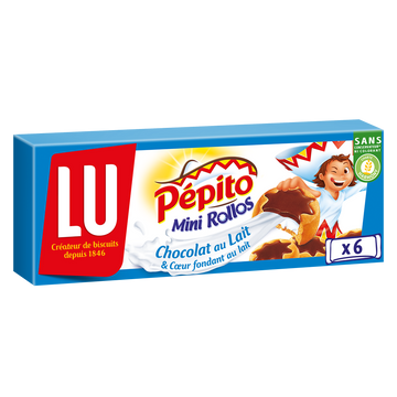 Biscuits fourrés au chocolat au lait Mini Rollos Pepito LU - Paquet de225g