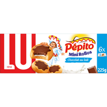 Biscuits fourrés au chocolat au lait, Pépito Mini Rollos, LU, 225g