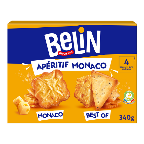 Biscuits apéritifs crackers Monaco BELIN - Paquet de 340g