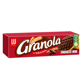 Biscuits sablés nappés au chocolat noir GRANOLA, paquet de 195g