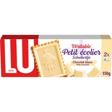 Biscuits petit beurre chocolat blanc Petit Ecolier LU, paquet de 150g