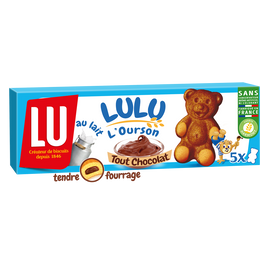 Gâteaux fourrés au chocolat tout chocolat L'Ourson LuLu LU - Boîte de150g