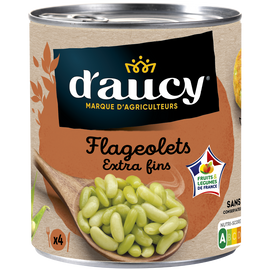 Flageolets verts extra-fins D'AUCY - Boîte 530g