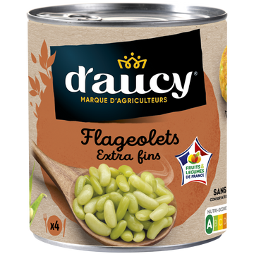Flageolets verts extra-fins D'AUCY - Boîte 530g