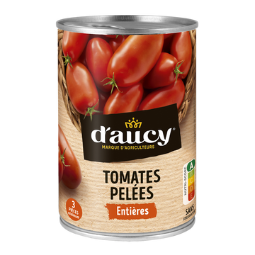 Tomates pelées chair ferme  D'AUCY - Boîte de 238g net égoutté