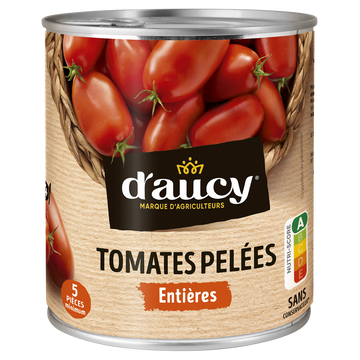 Tomates pelées chair ferme D'AUCY - Boîte de 476g net égoutté
