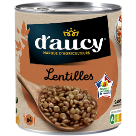 Lentilles préparées D'AUCY - Boîte 530g