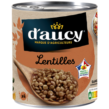 Lentilles préparées D'AUCY - Boîte 530g