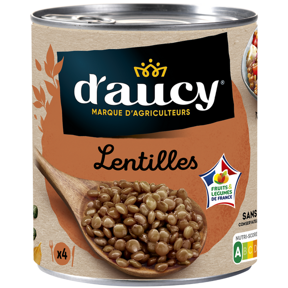 Lentilles préparées D'AUCY - Boîte 530g