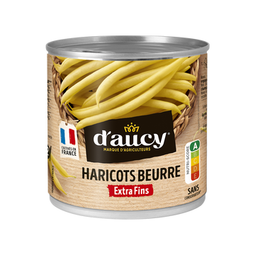 Haricots beurre extra fins D'AUCY - Boîte 1/2 220g