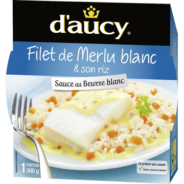 Filet de merlu sauce beurre blanc D'AUCY, 300g