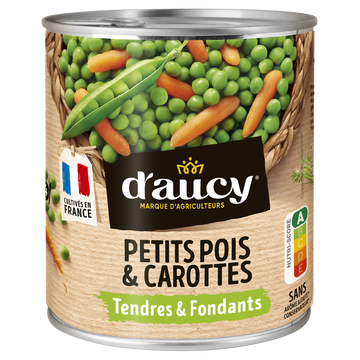 Petits pois et carottes extra tendres Cultivé en France D'AUCY - 530g