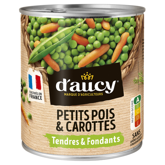 Petits pois et carottes extra tendres Cultivé en France D'AUCY - 530g