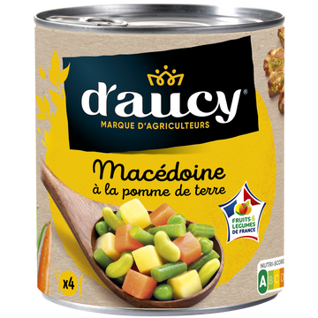 Macédoine de légumes égouttée D'AUCY - Boîte 530g
