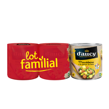 Macédoine de légumes égouttée D'AUCY - 3  boîtes de 265g net égoutté