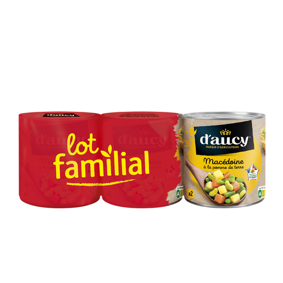 Macédoine de légumes égouttée D'AUCY - 3  boîtes de 265g net égoutté