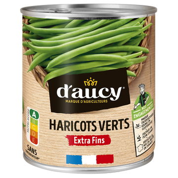 Haricots verts extra-fins rangés Cultivé en France D'AUCY - 440g