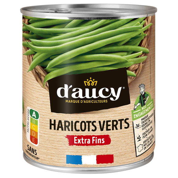 Haricots verts extra-fins rangés Cultivé en France D'AUCY - 440g