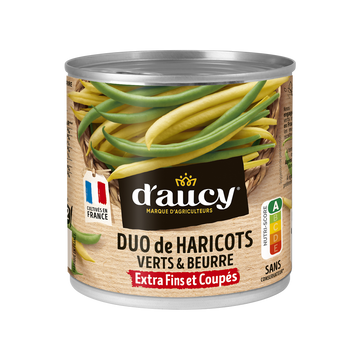 Duo haricots verts et haricots beurre Cultivé en France D'AUCY - 225g