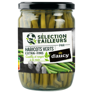 Haricots verts extra fins D'AUCY - Bocal de 280g net égoutté