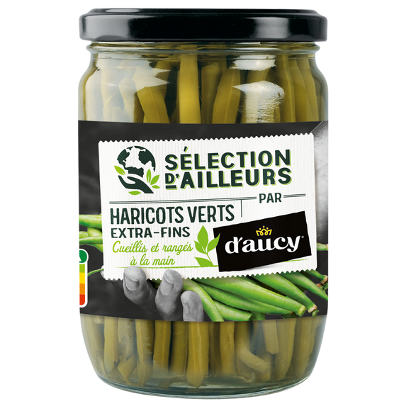 Haricots verts extra fins D'AUCY - Bocal de 280g net égoutté