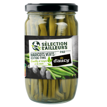 Haricots verts extra fins D'AUCY - Bocal de 180g net égoutté