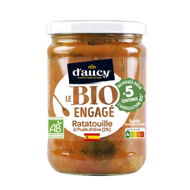 Ratatouille cuisinée bio à l'huile d'olive D'AUCY - Bocal 530g