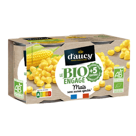 Maïs doux en grains sous vide bio D'AUCY 300g 280g