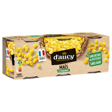 Maïs croquant sans résidu de pesticides Cultivé en France D'AUCY - 3x140g