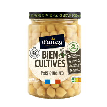 Pois chiches D'AUCY - Bocal de 380g net égoutté