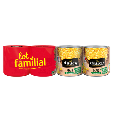 Maïs croquant sans résidus de pesticides D'AUCY - 4  boîtes de 285g net égoutté