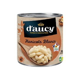 Haricots blancs préparés  D'AUCY - Boîte de 250g net égoutté