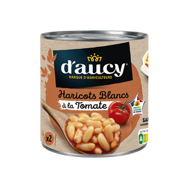 Haricots blancs à la tomate D'AUCY - Boîte 250g
