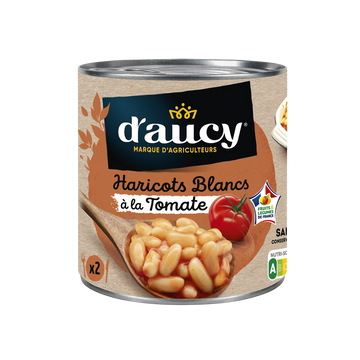 Haricots blancs à la tomate D'AUCY - Boîte 250g